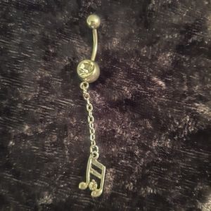 Music Note Dangle Belly Button Ring